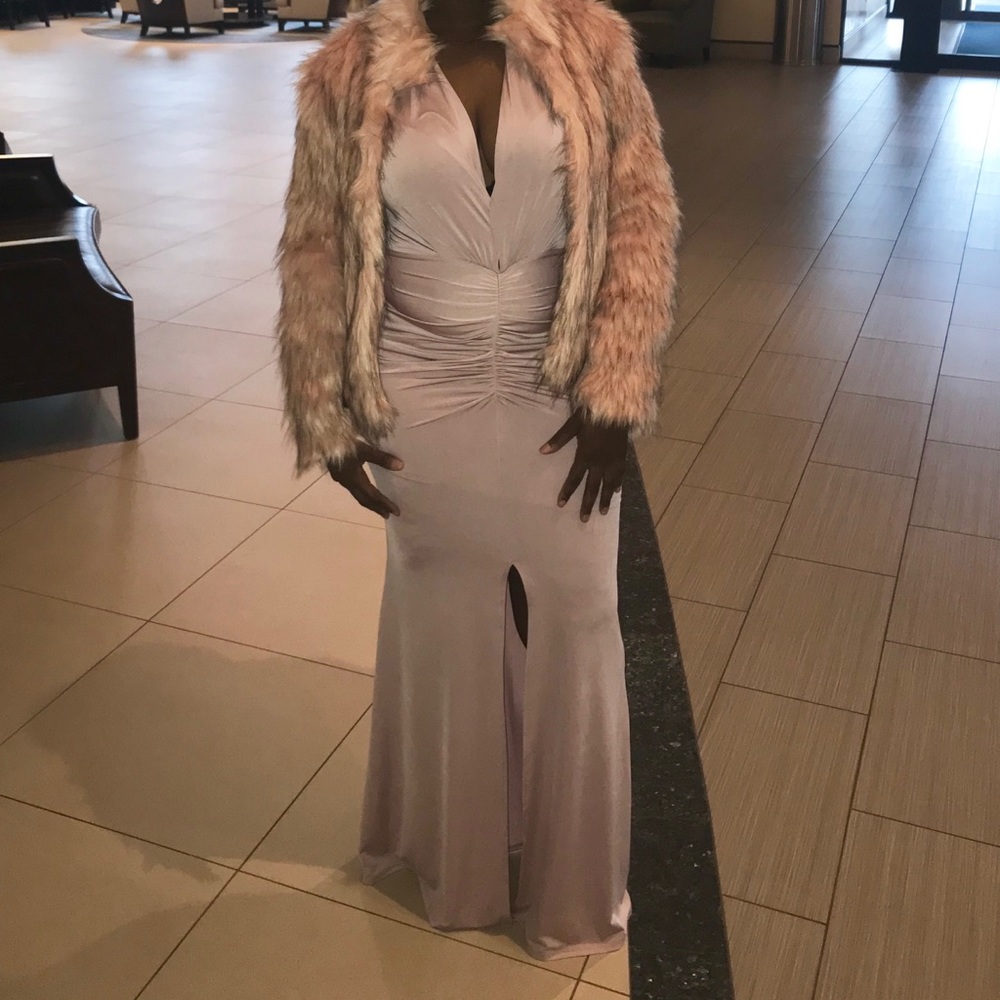 Blush pink evening dress